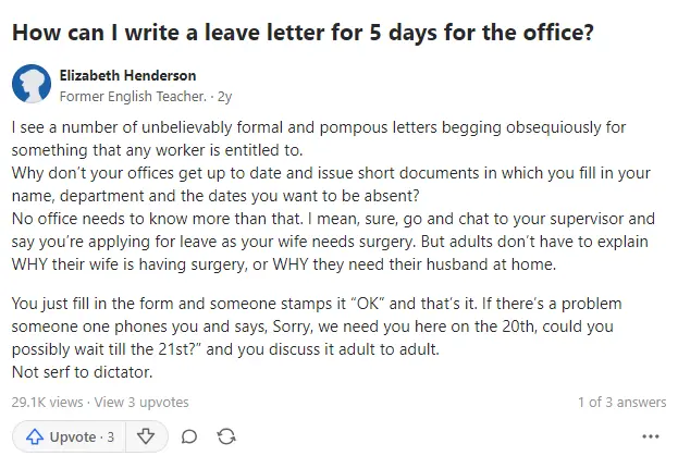 How can i leave a letter for 3 days for the office?.